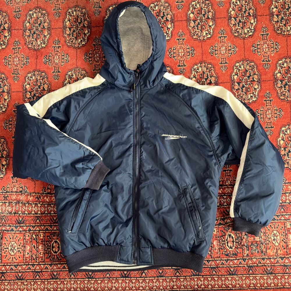 Speedo‎ Sport Systems Insulated Hooded Men’s M Dark Blue Jacket Zip Front